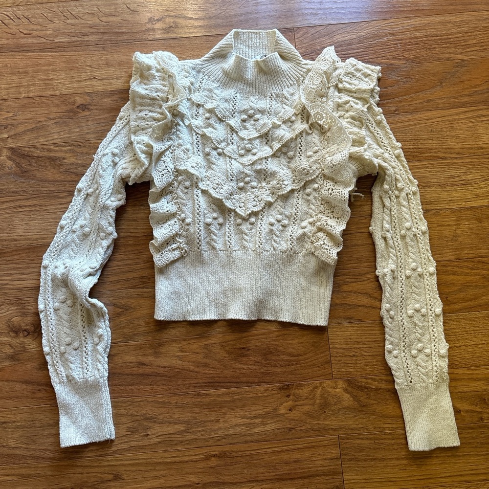 Zara pointelle sweater.  Size small.  Worn twice.